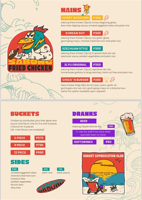 sabong menu|Here’s our updated menu! We’re .